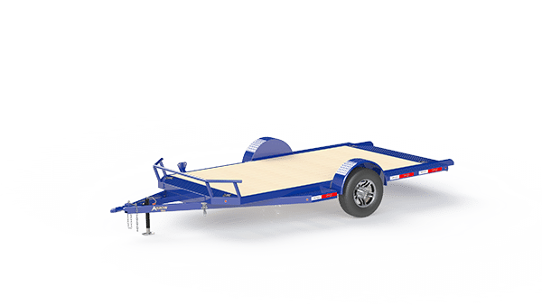 blue single axle tilt trailer